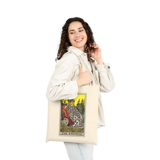 THE EMPRESS Tarot-Themed Cotton Canvas Tote Bag, Reusable Shopping Bag, Eco-Friendly Gift, Spiritual Decor, Boho Accessories (For USA Orders Only)