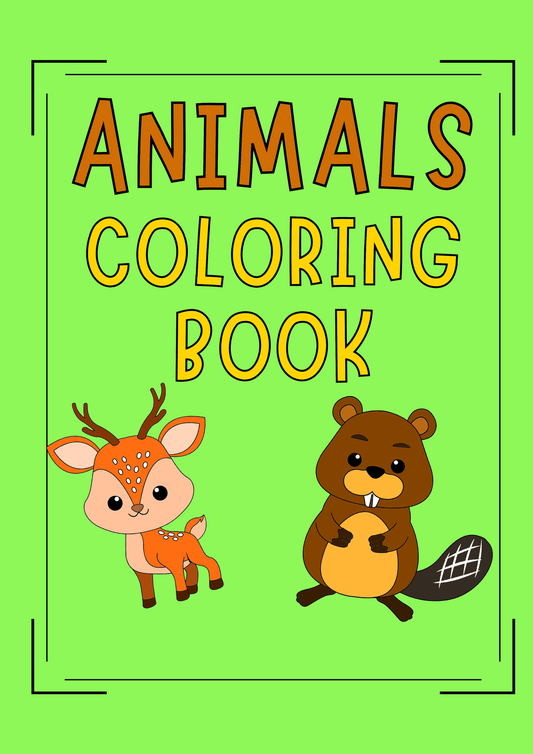 Animal Coloring Book - Downloadable/Printable File (Digital Copy Only)