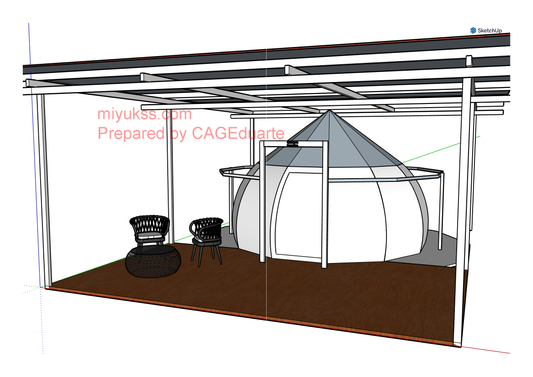 Stargazing Tent 3D Rendering - Setup Idea with Deck and Roof