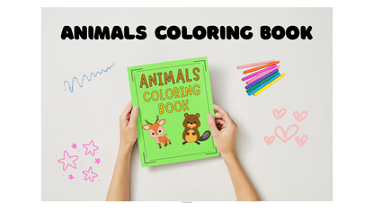 Animal Coloring Book - Downloadable/Printable File (Digital Copy Only)